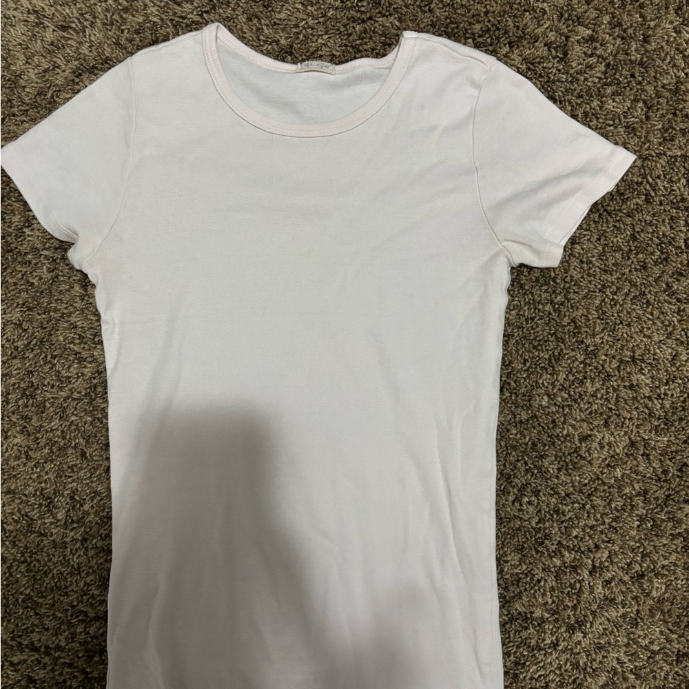 Brandy Melville Pale Pink Crewneck Short Sleeve Tee